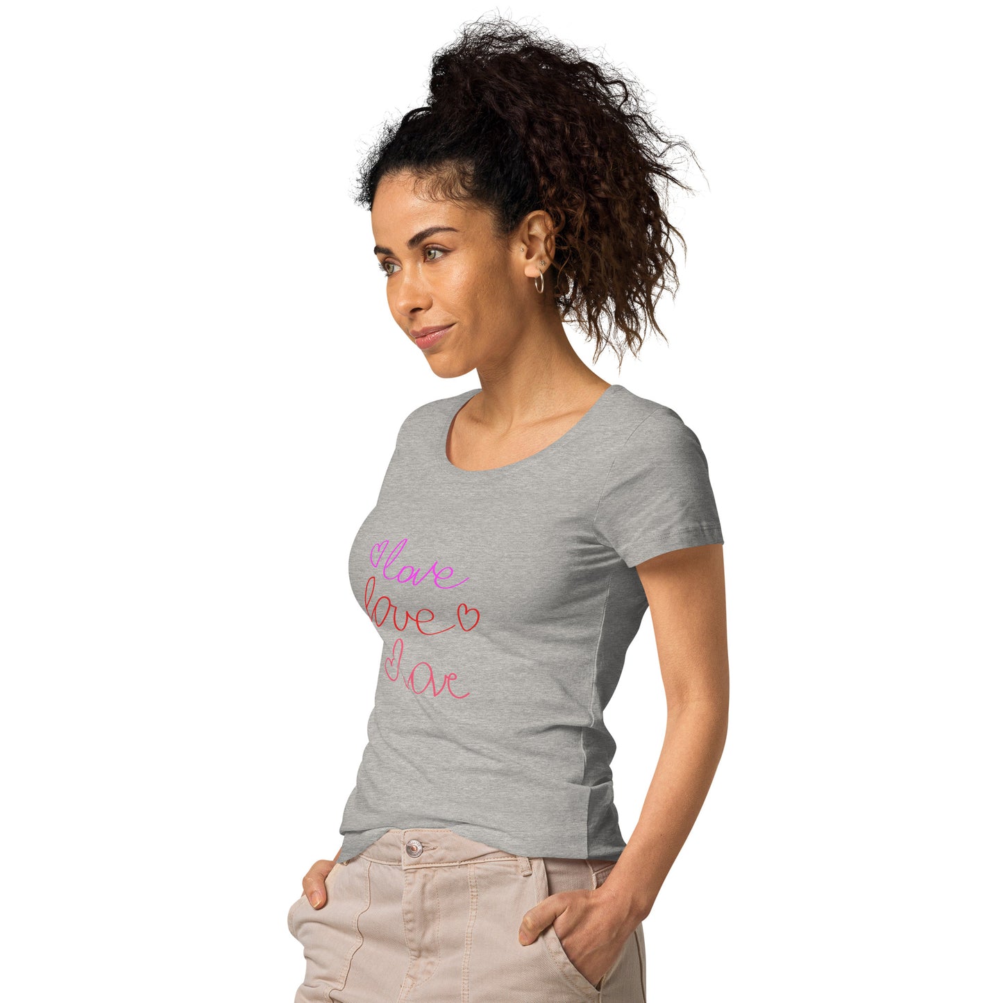 Women’s basic organic t-shirt LOVE COLORFUL