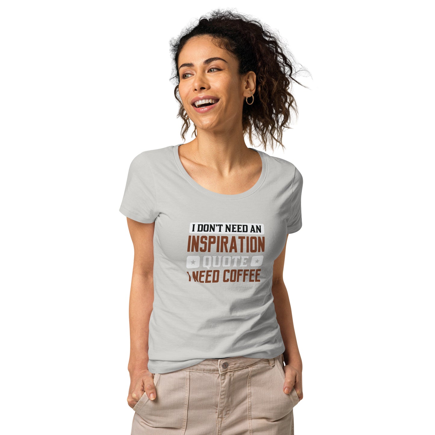 Camiseta orgánica básica de mujer NECESITO CAFÉ