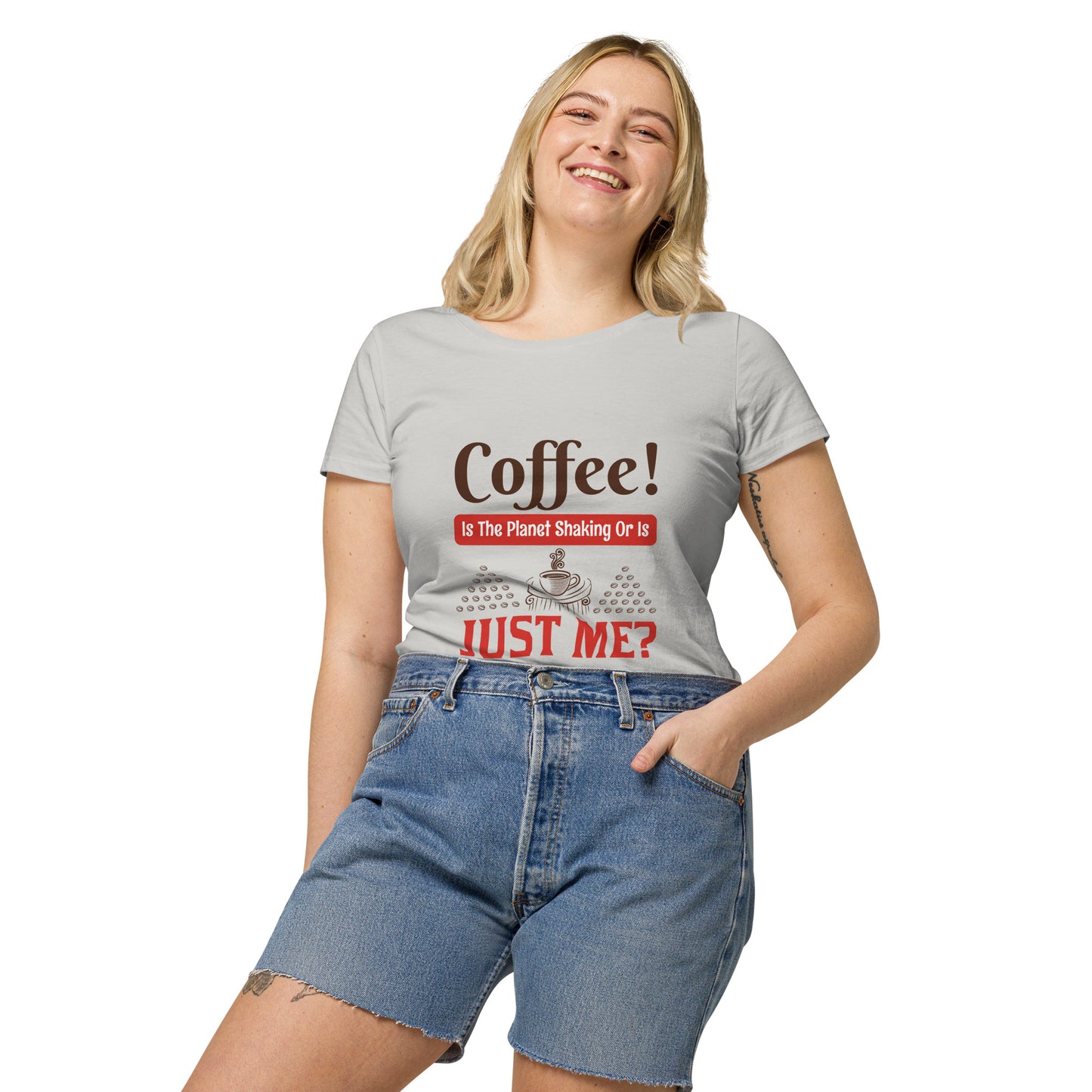 Camiseta ecológica básica mujer ¡CAFÉ!