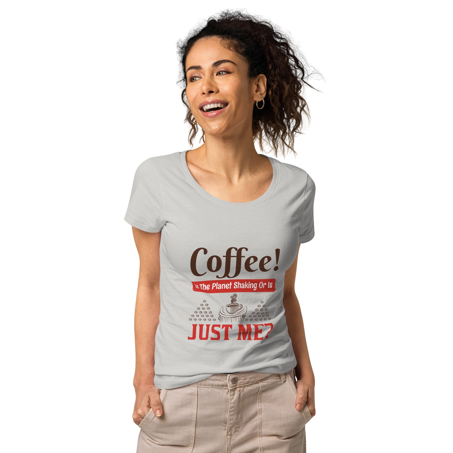 Camiseta ecológica básica mujer ¡CAFÉ!