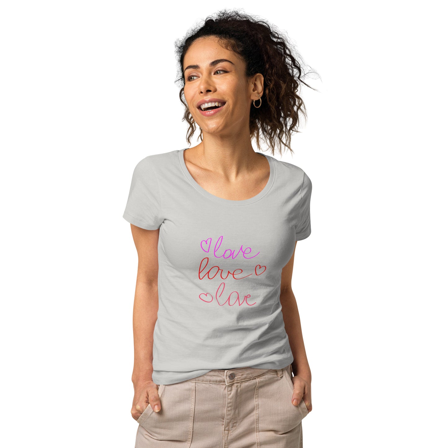 Women’s basic organic t-shirt LOVE COLORFUL