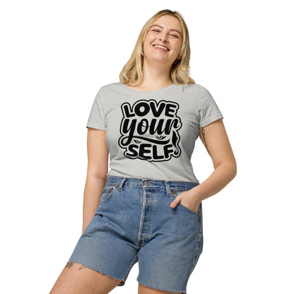 Дамска базова органична тениска LOVE YOURSELF