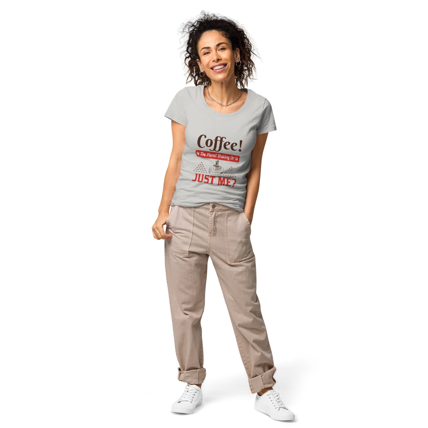 Camiseta ecológica básica mujer ¡CAFÉ!