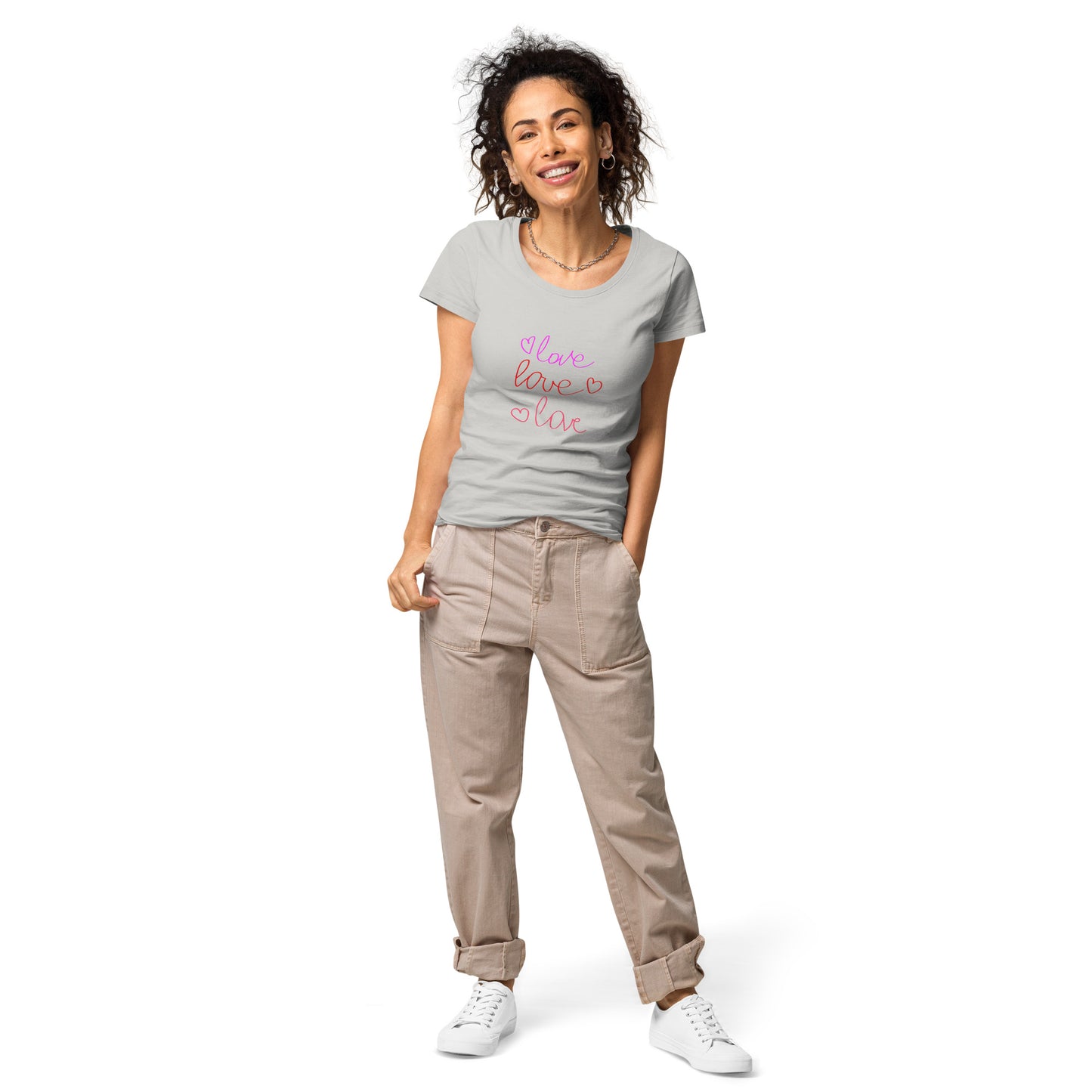 Women’s basic organic t-shirt LOVE COLORFUL