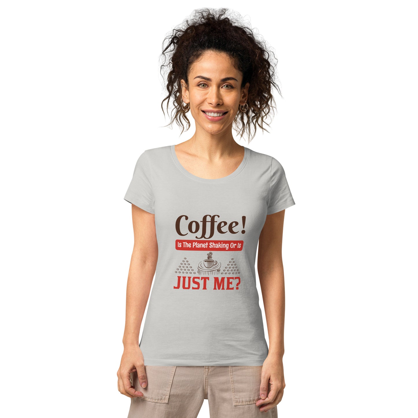 Camiseta ecológica básica mujer ¡CAFÉ!