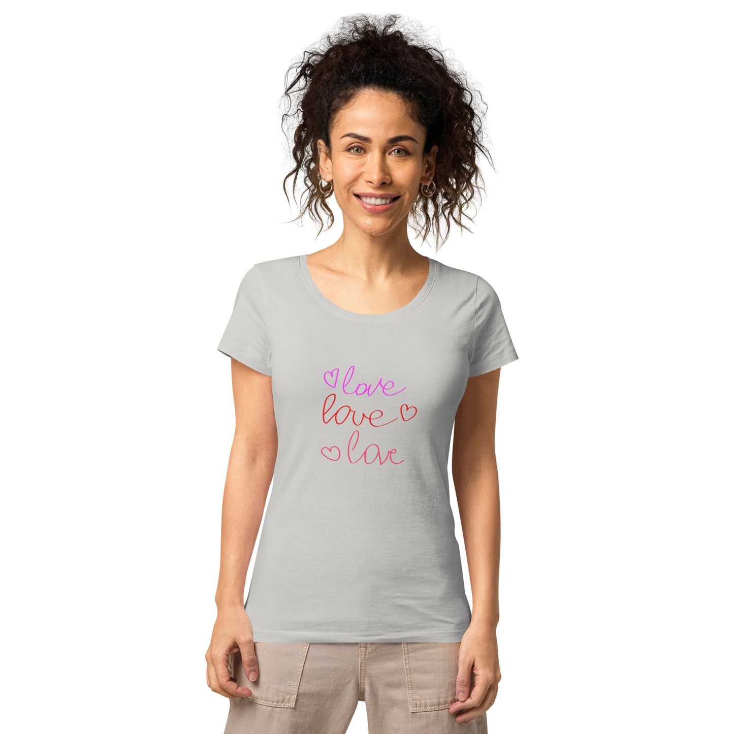 Women’s basic organic t-shirt LOVE COLORFUL