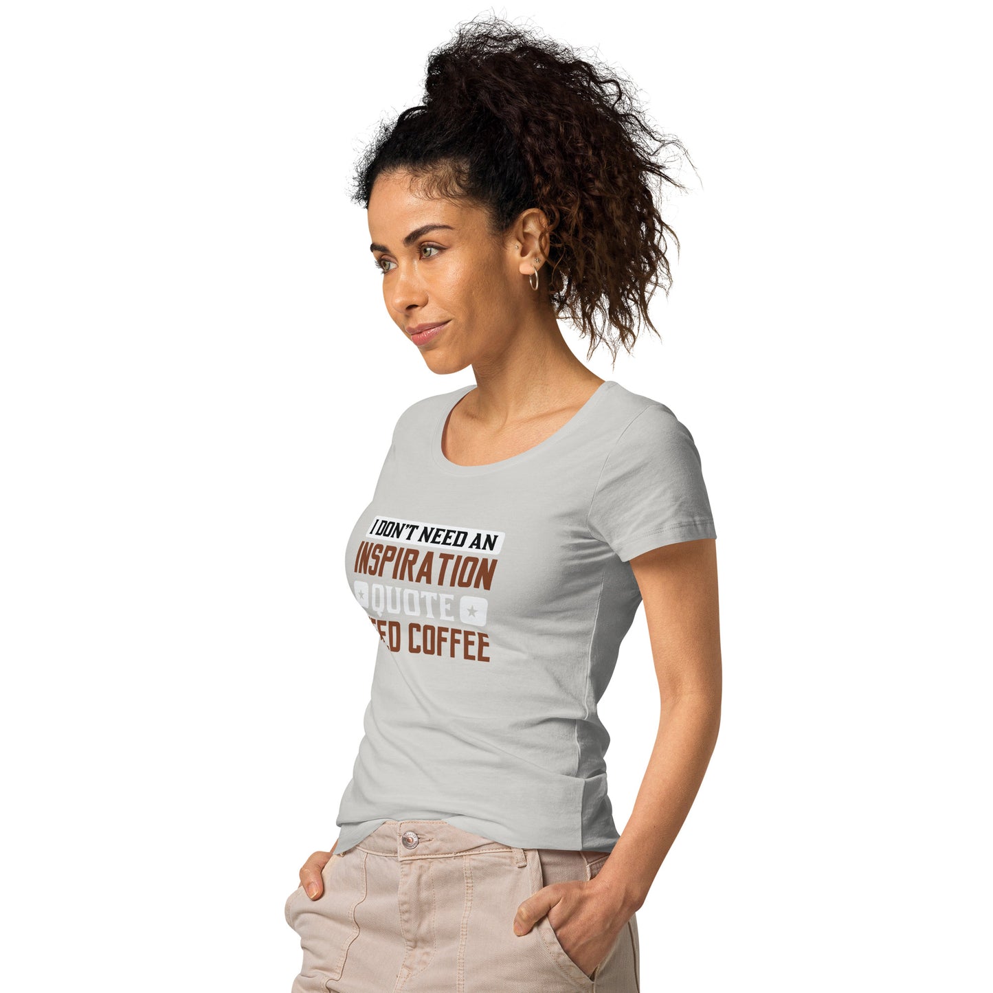 Camiseta orgánica básica de mujer NECESITO CAFÉ