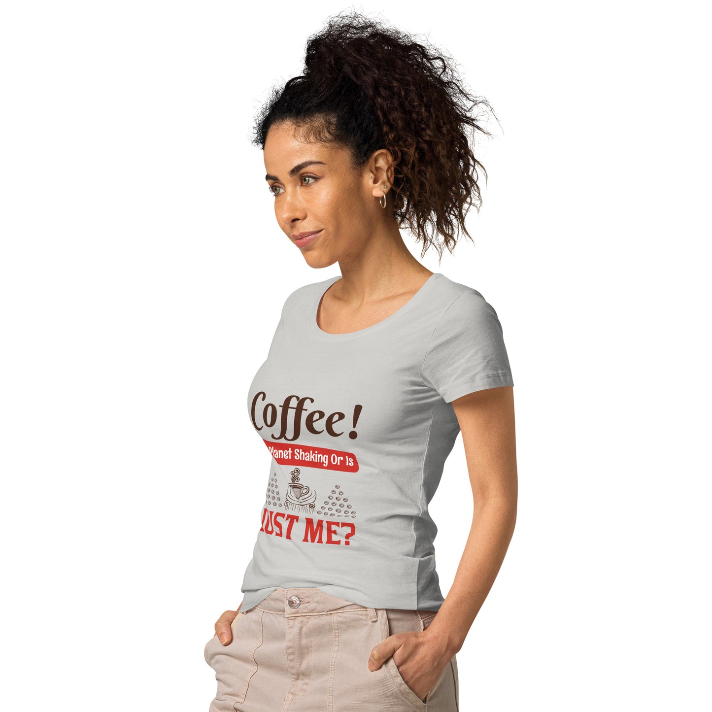 Camiseta ecológica básica mujer ¡CAFÉ!