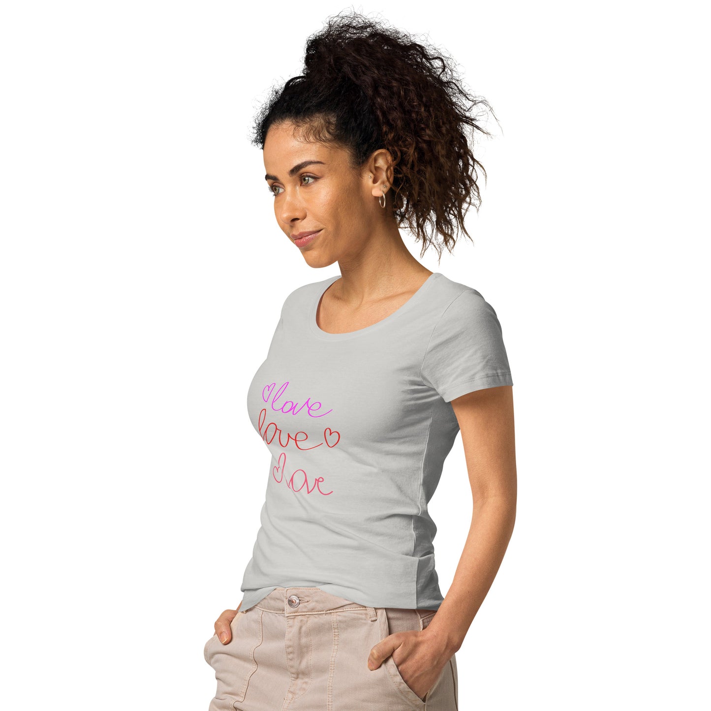 Women’s basic organic t-shirt LOVE COLORFUL