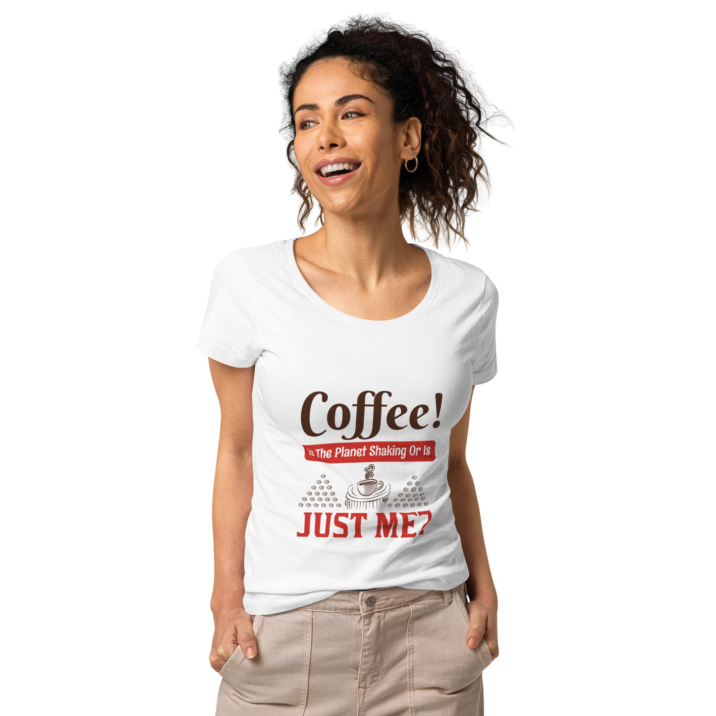 Camiseta ecológica básica mujer ¡CAFÉ!