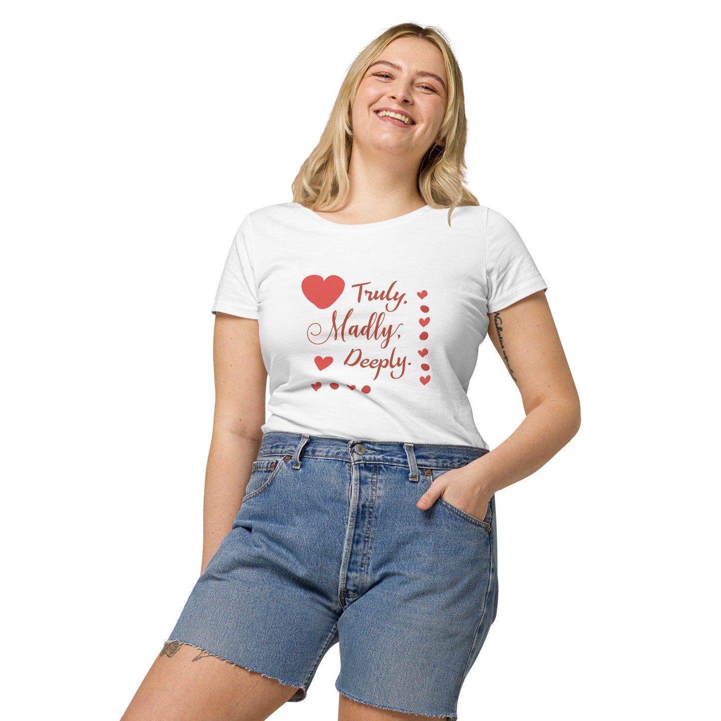 Women’s basic organic t-shirt TRULY MADLY DEEPLY