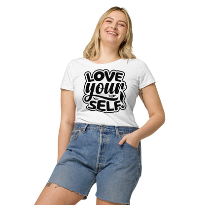 Дамска базова органична тениска LOVE YOURSELF