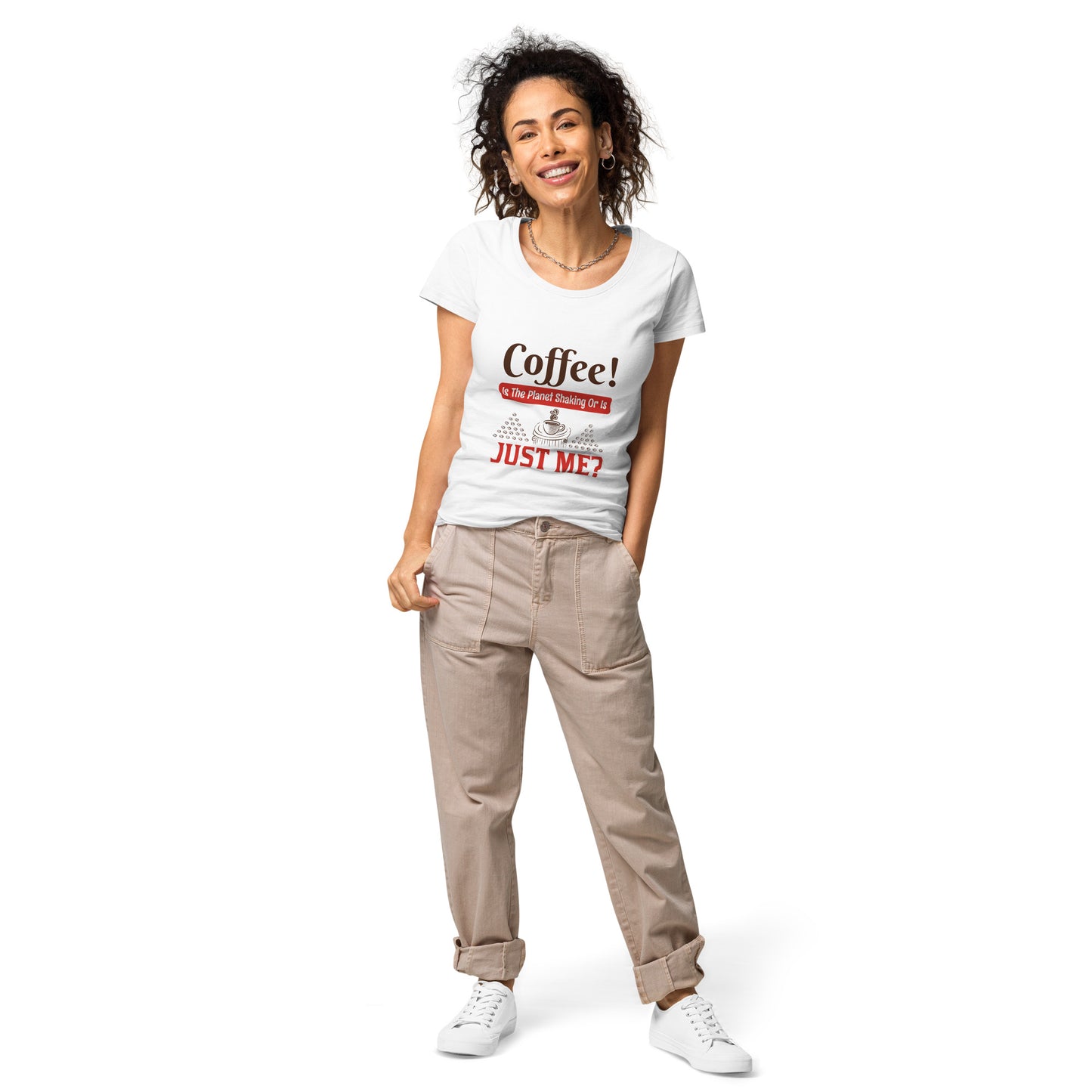 Camiseta ecológica básica mujer ¡CAFÉ!