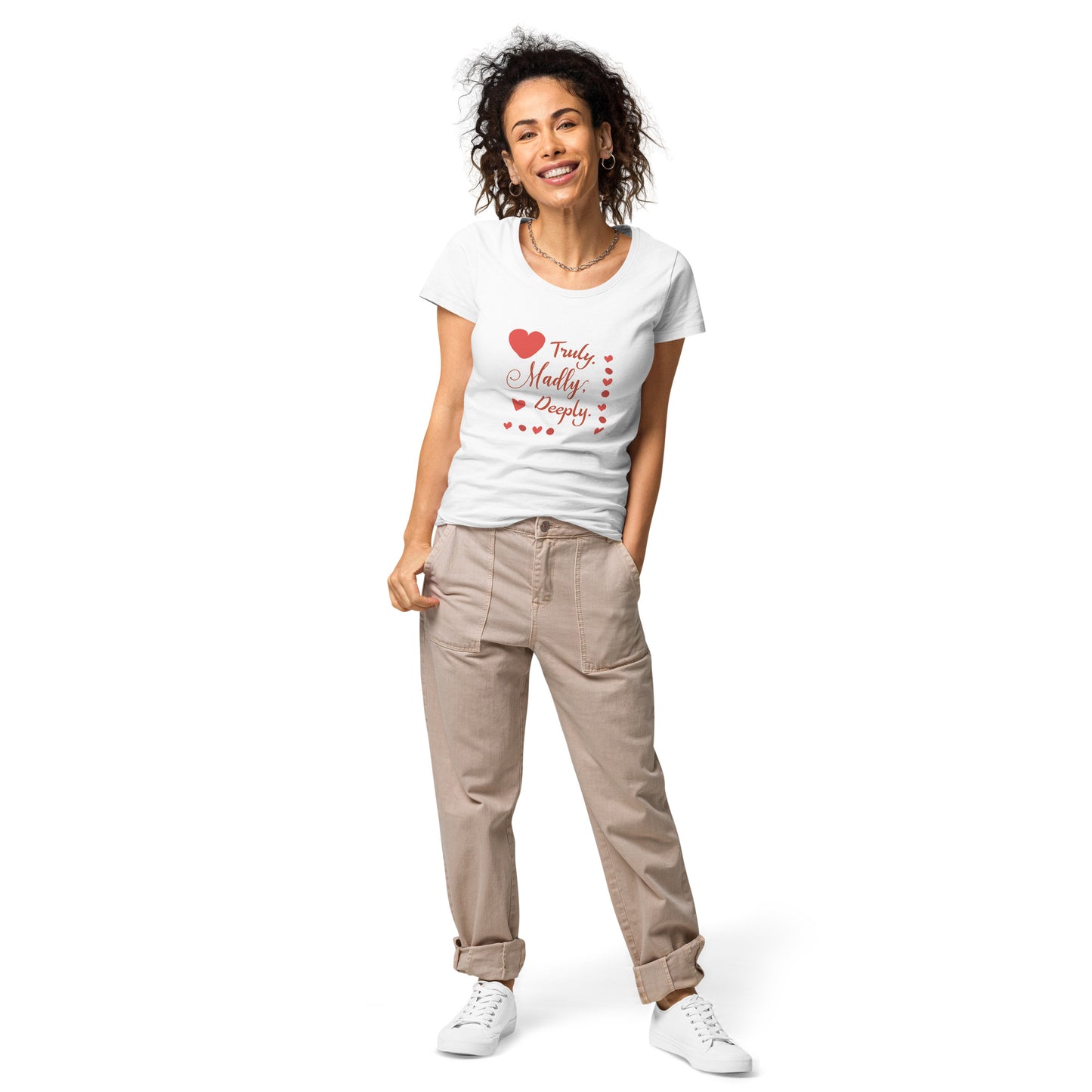 Women’s basic organic t-shirt TRULY MADLY DEEPLY