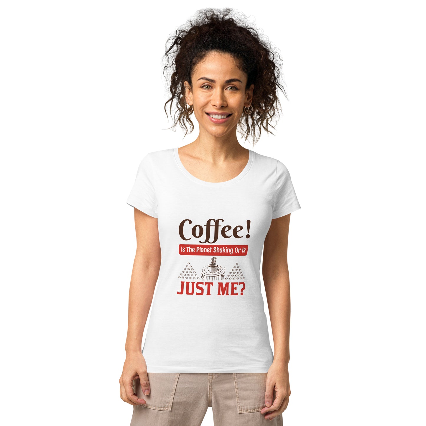 Camiseta ecológica básica mujer ¡CAFÉ!