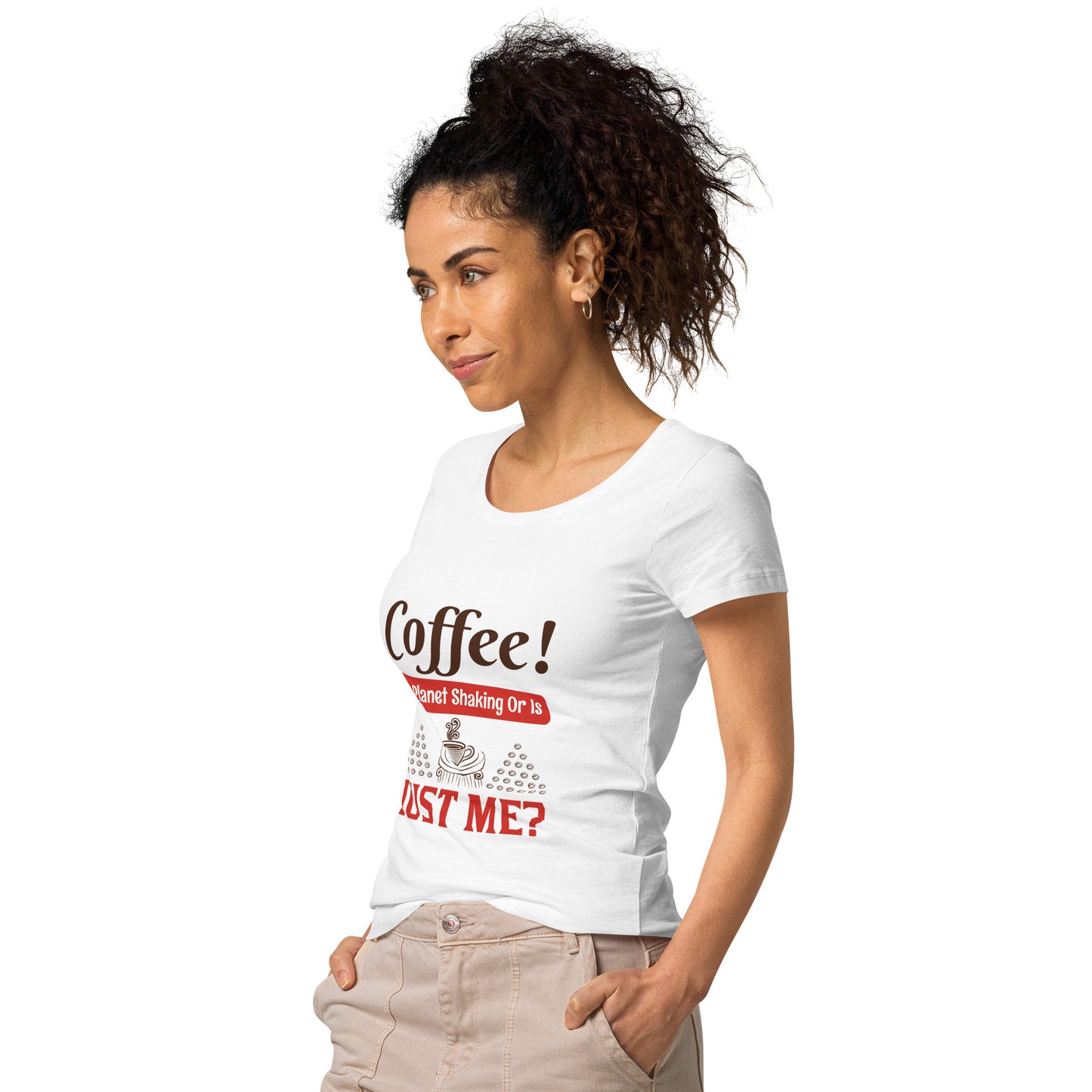 Camiseta ecológica básica mujer ¡CAFÉ!