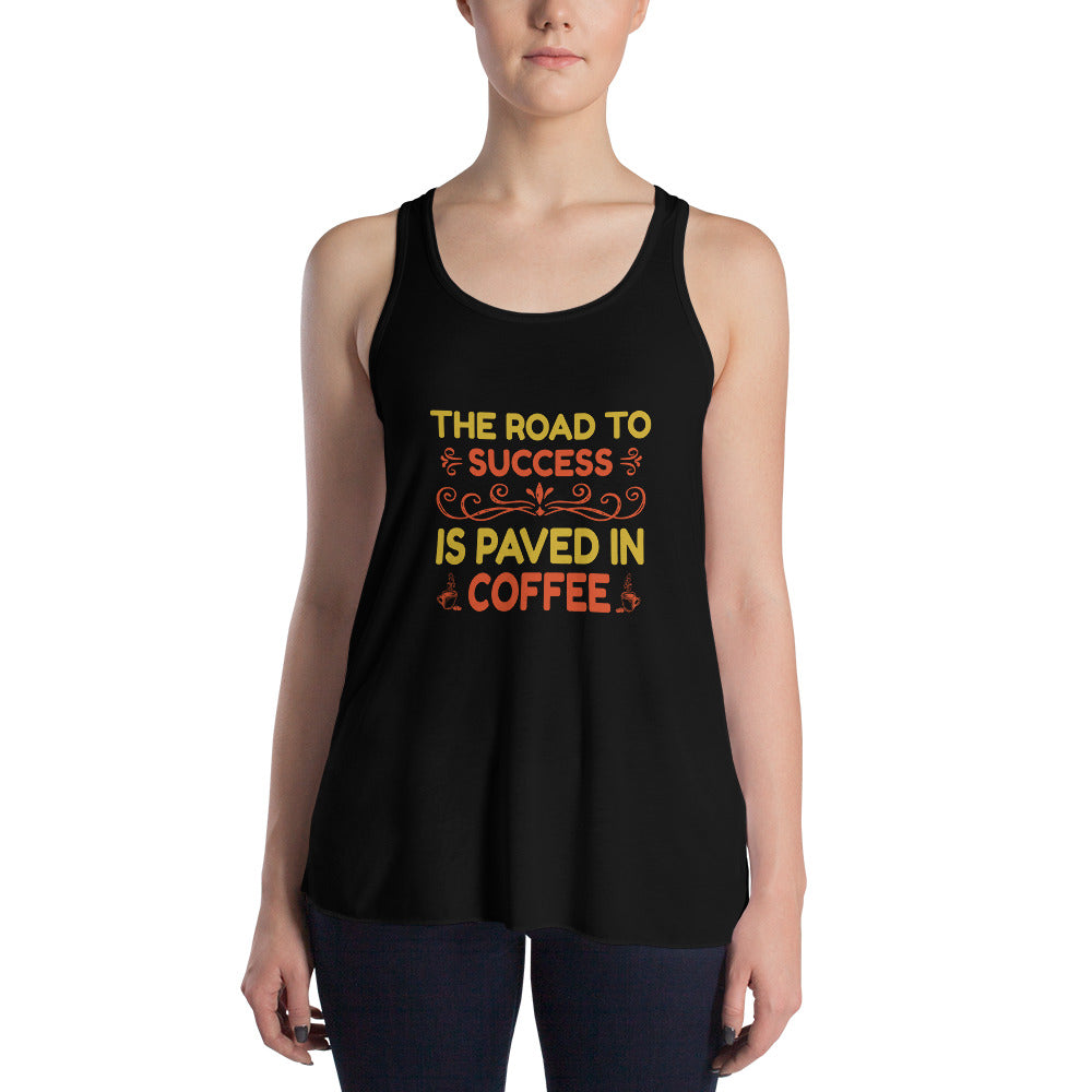 Women's Flowy Racerback Tank PAVED IN COFFEE