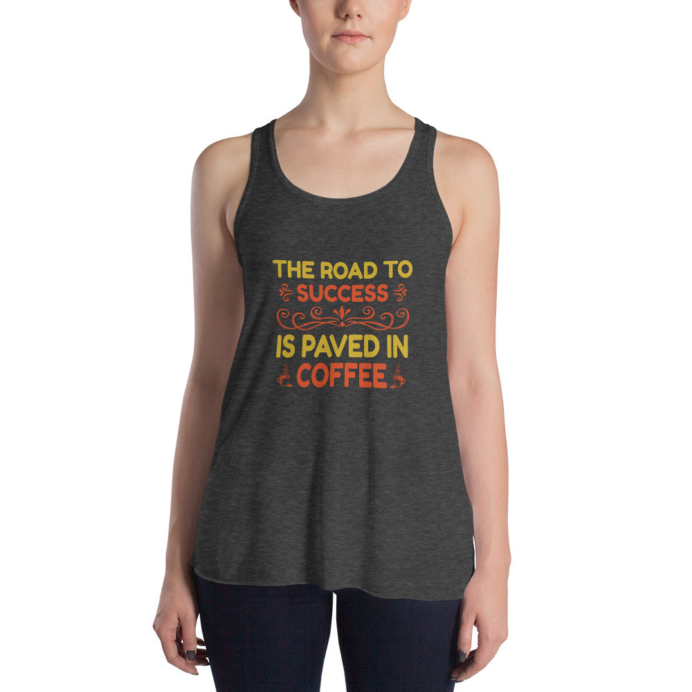 Women's Flowy Racerback Tank PAVED IN COFFEE