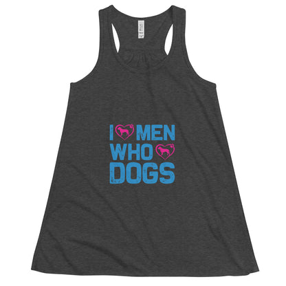 Дамски потник Flowy Racerback I LOVE MEN WHO LOVE DOGS