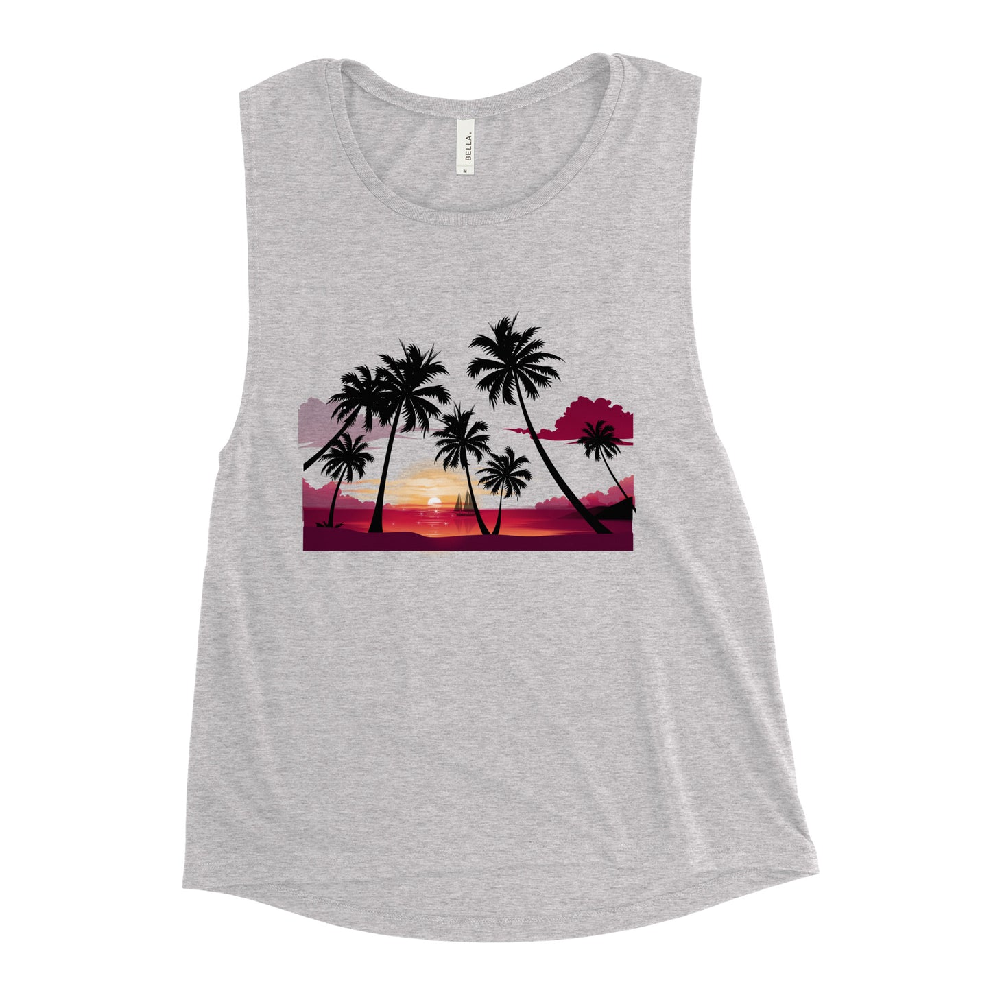 Ladies’ Muscle Tank PALMS AND SUNSET