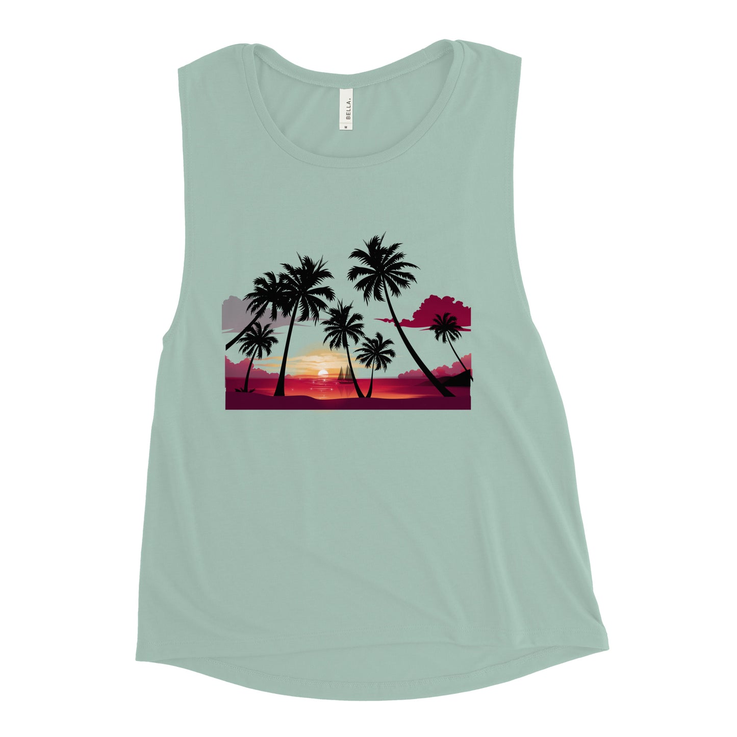 Ladies’ Muscle Tank PALMS AND SUNSET