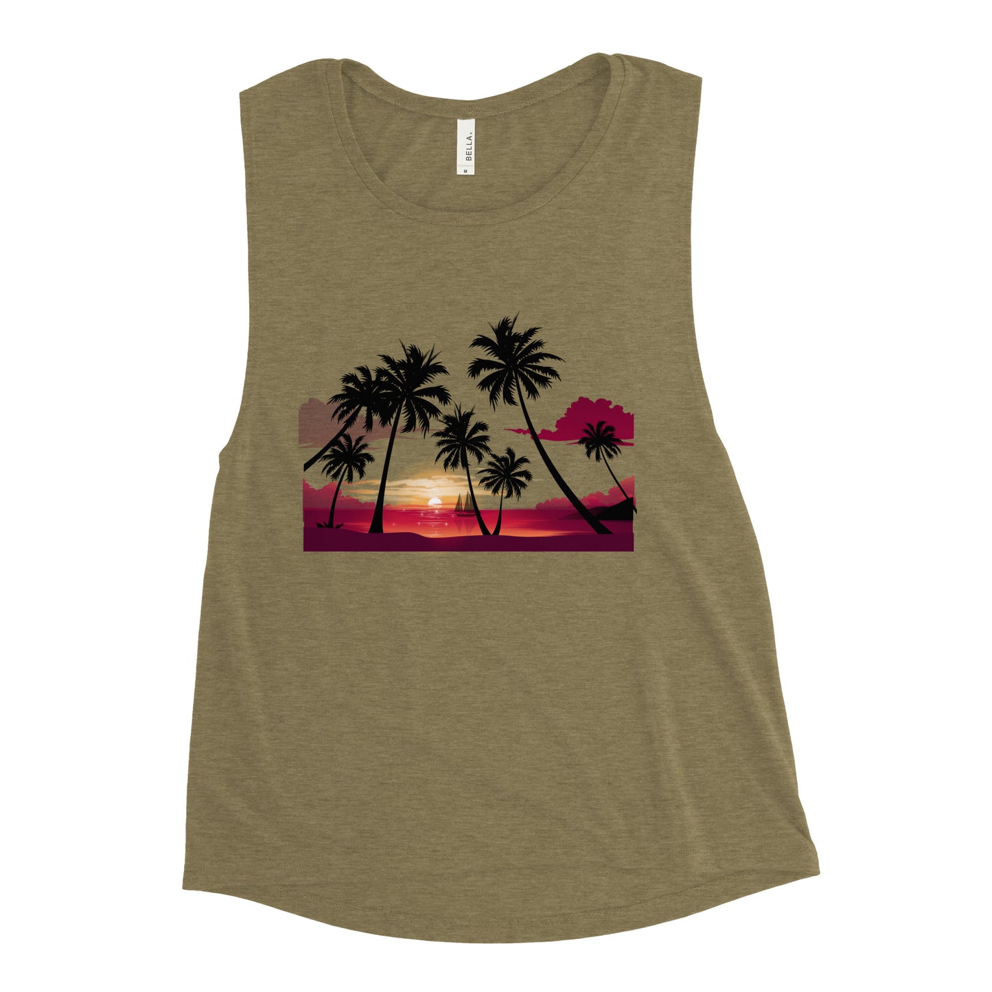 Ladies’ Muscle Tank PALMS AND SUNSET