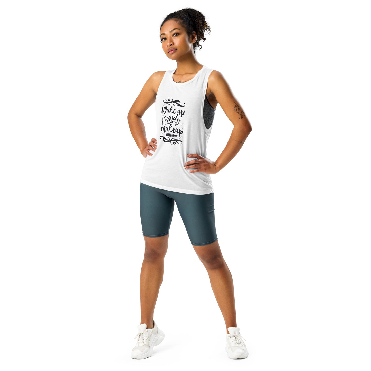 Ladies’ Muscle Tank WAKE UP AND MAKEUP