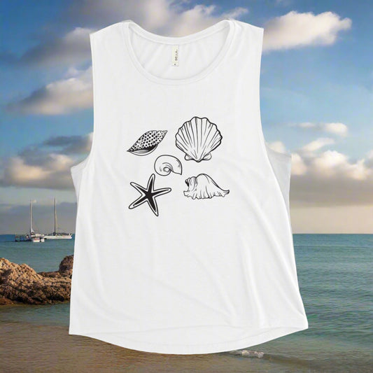 Camiseta sin mangas para mujer SHELLS