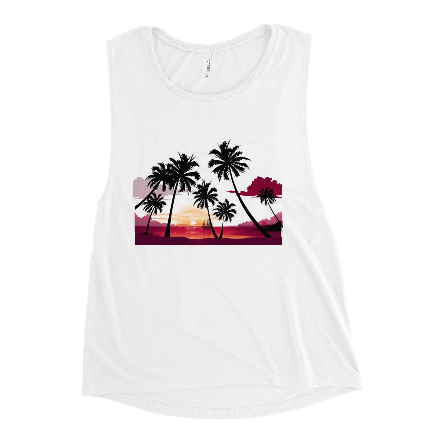 Ladies’ Muscle Tank PALMS AND SUNSET