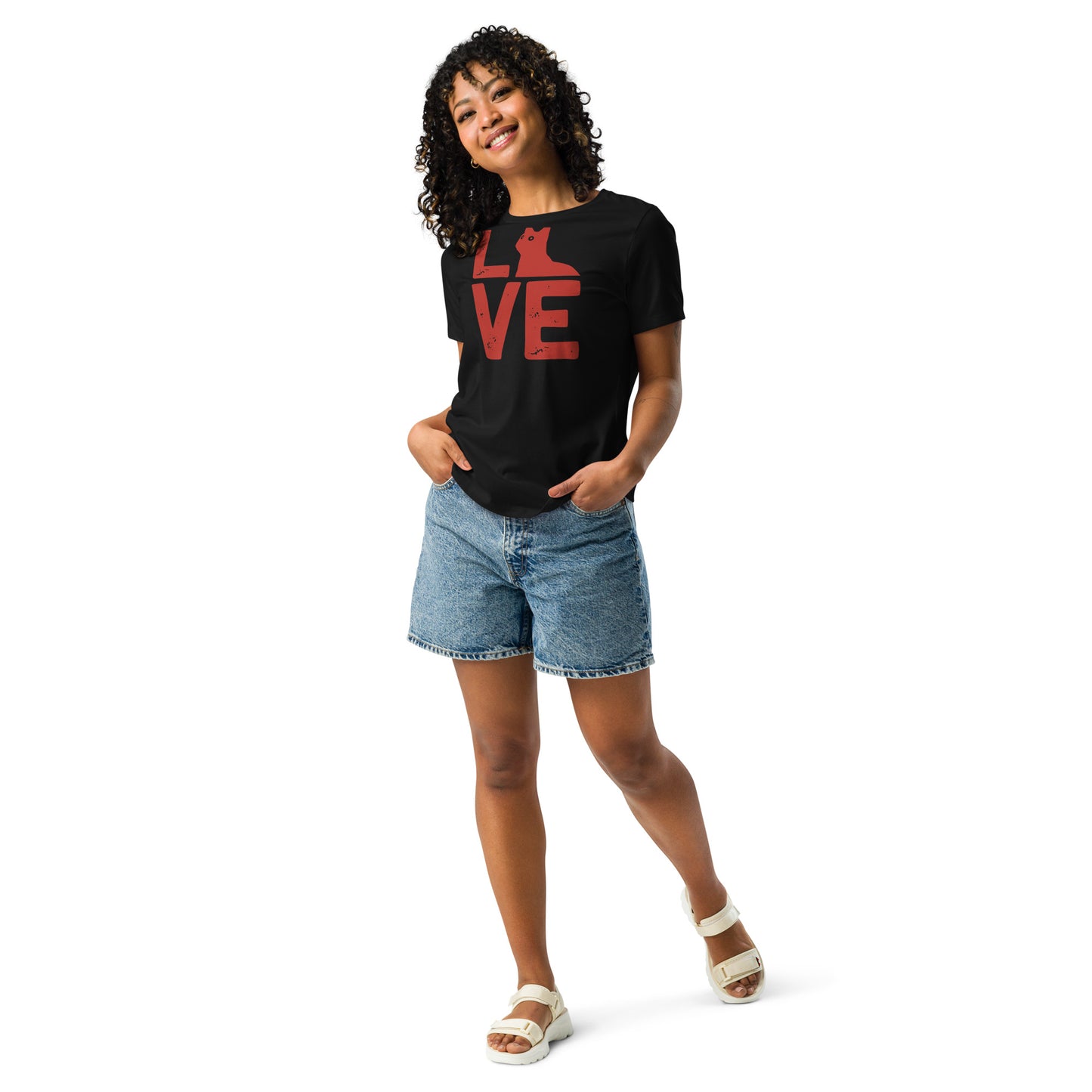 Camiseta holgada mujer LOVE CAT