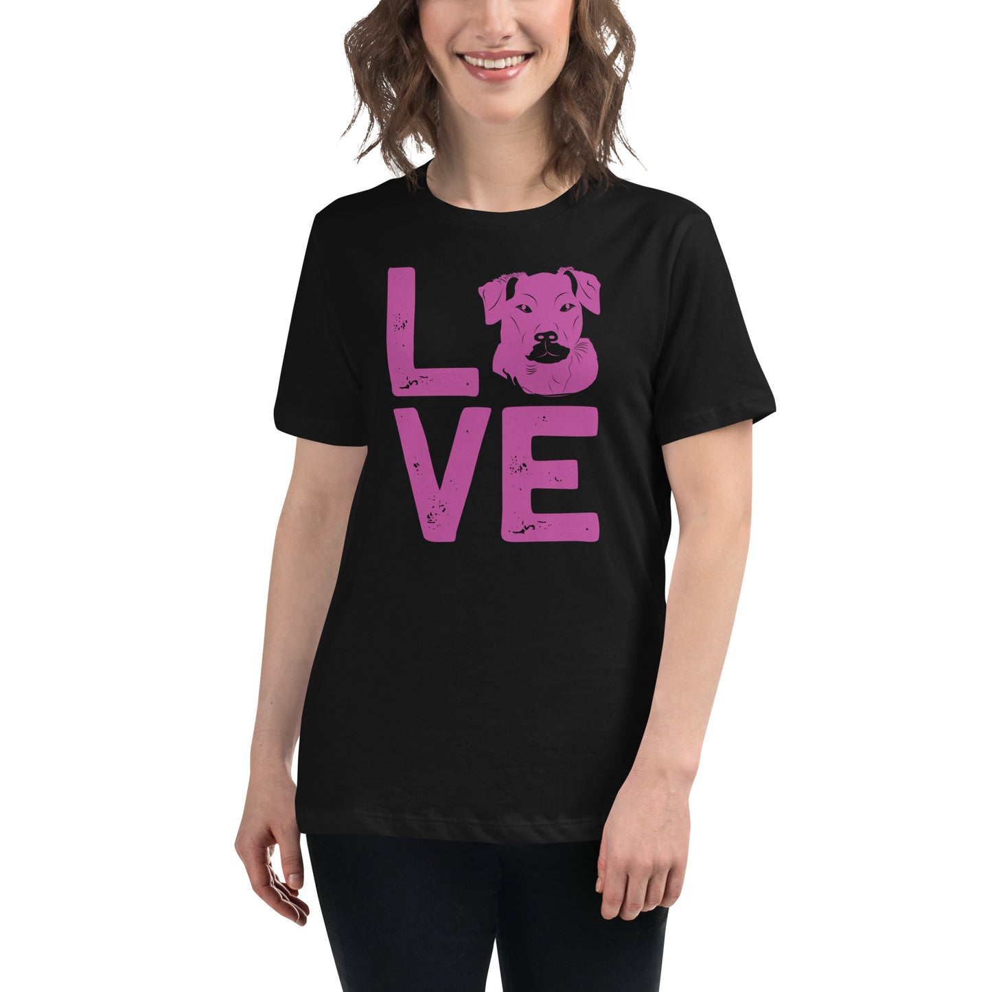 Women's Relaxed T-Shirt LOVE DOG