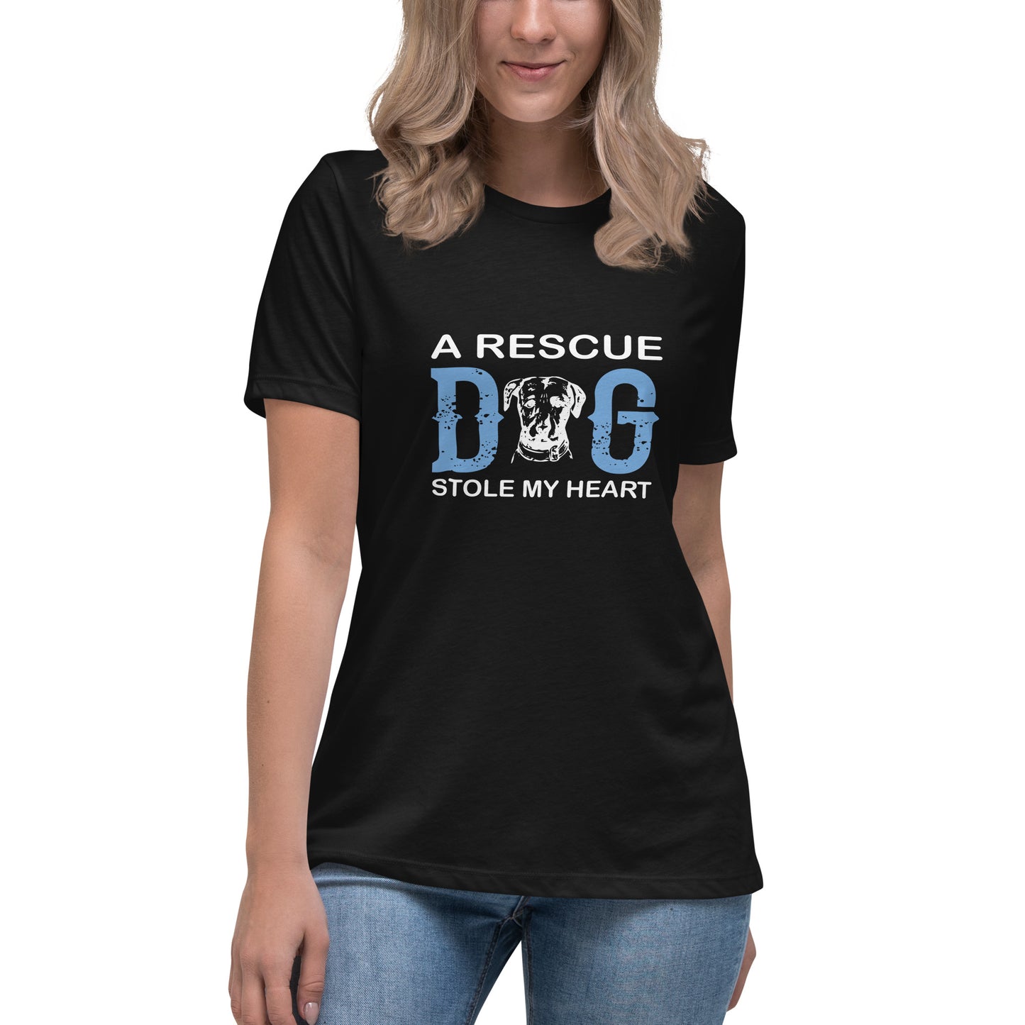 Women's Relaxed T-Shirt A RESCUE DOG