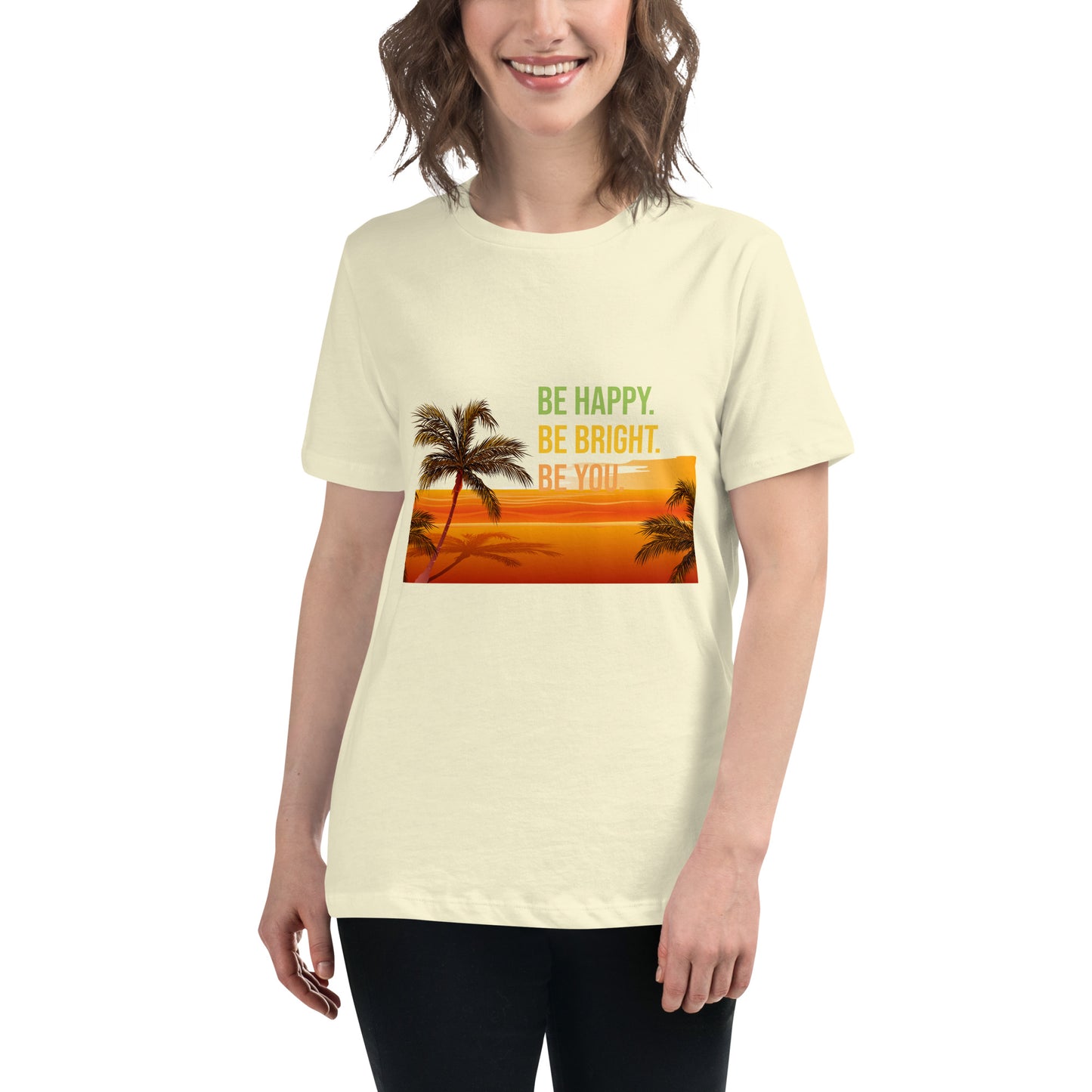 Women's Relaxed T-Shirt BE HAPPY