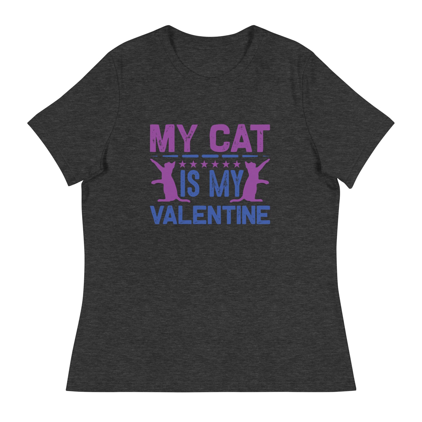 Дамска спокойна тениска MY CAT IS MY VALENTINE