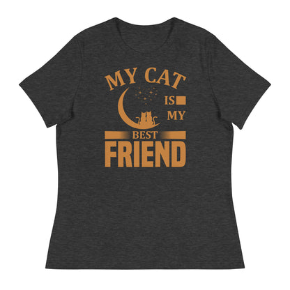 Дамска спокойна тениска MY CAT IS MY BEST FRIEND