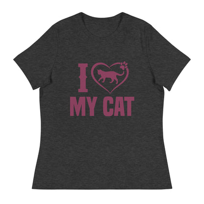 Дамска спокойна тениска I LOVE MY CAT