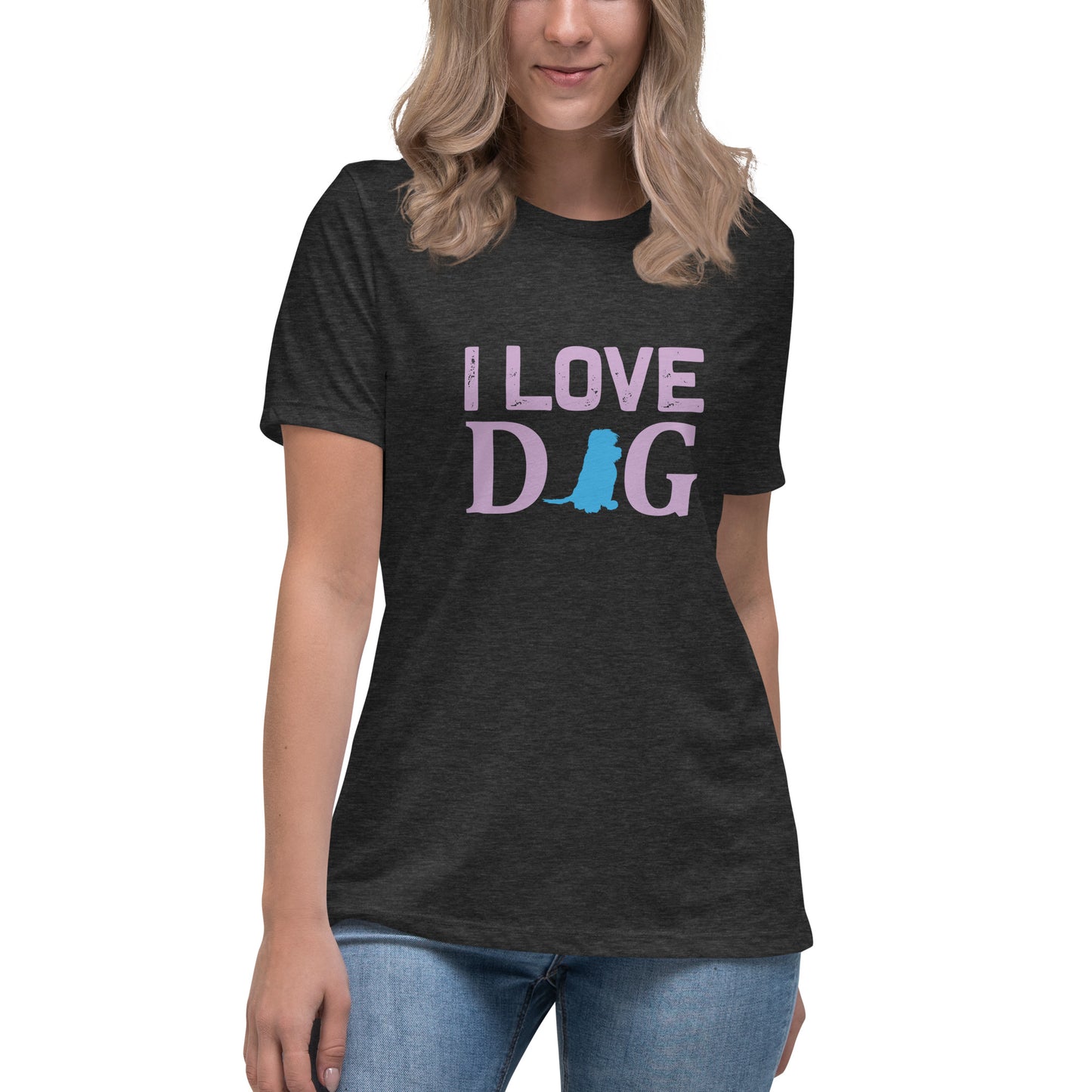 Women's Relaxed T-Shirt I LOVE DOG