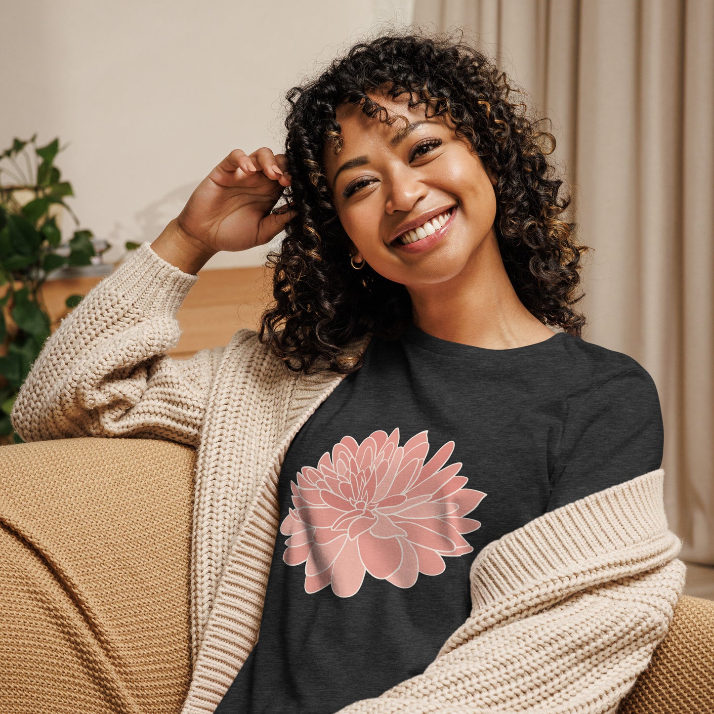 Women's Relaxed T-Shirt PINK DAHLIA