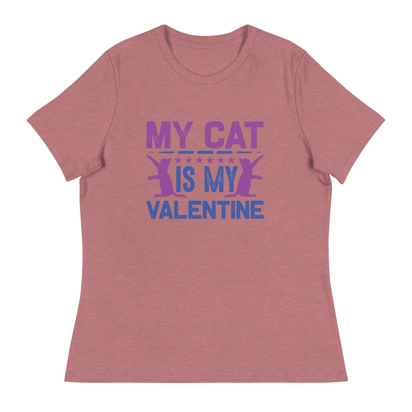 Дамска спокойна тениска MY CAT IS MY VALENTINE