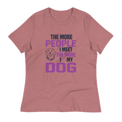 Дамска спокойна тениска ТОЛКОВА ПОВЕЧЕ ОБИЧАМ КУЧЕТО СИ