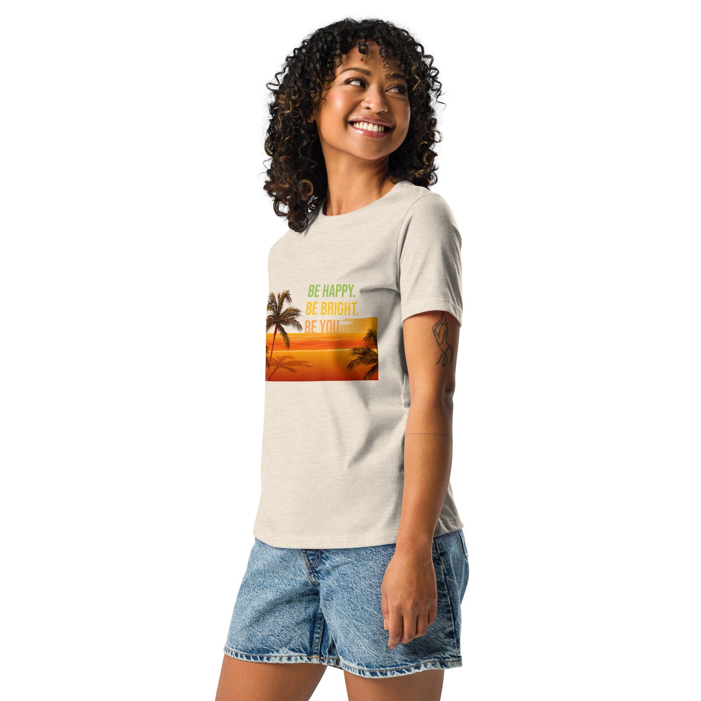 Women's Relaxed T-Shirt BE HAPPY