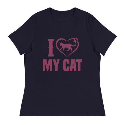 Дамска спокойна тениска I LOVE MY CAT