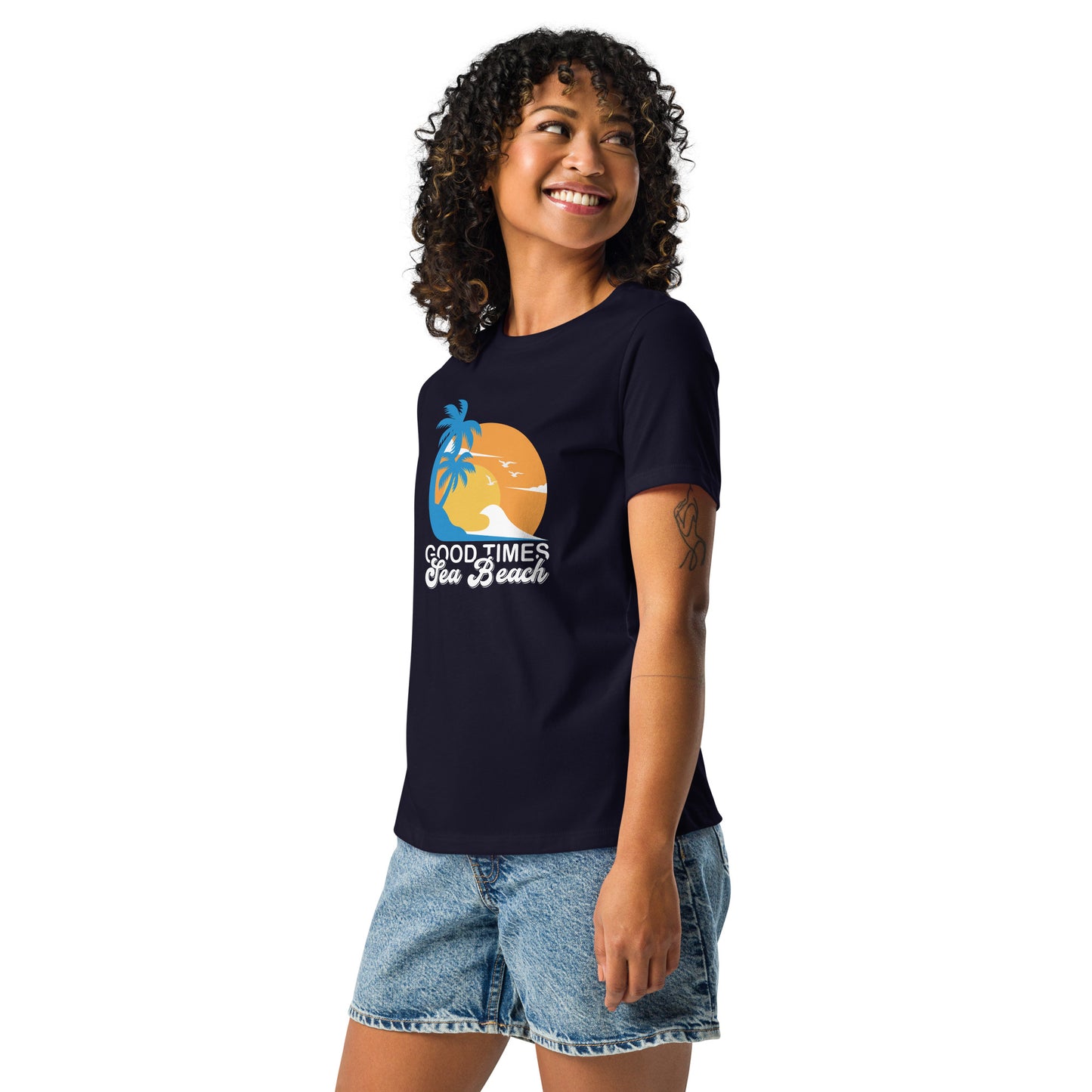 Women's Relaxed T-Shirt GOOD TIMES SEA BEACH