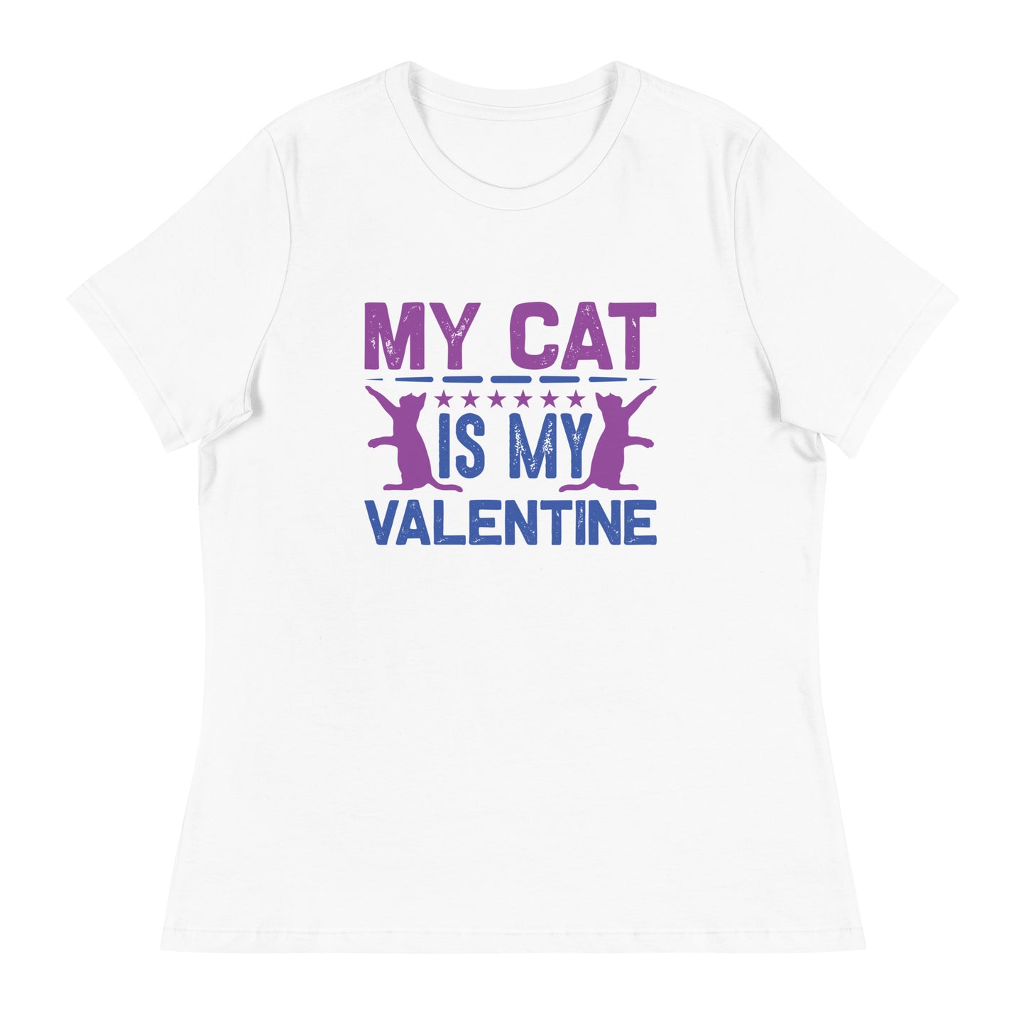 Дамска спокойна тениска MY CAT IS MY VALENTINE