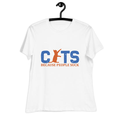 Дамска спокойна тениска КОТКИ, ЗАЩОТО ХОРАТА СУЧАТ