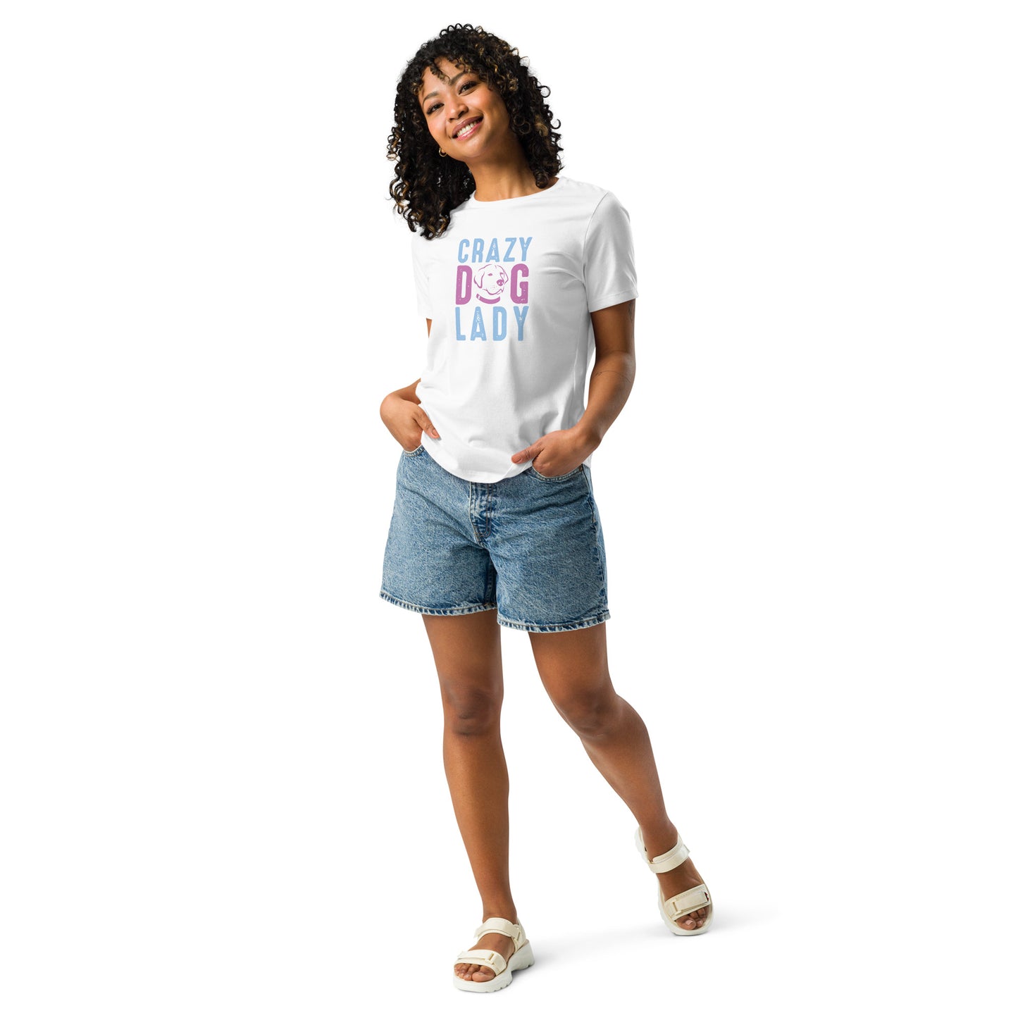 Women's Relaxed T-Shirt CRAZY DOG LADY