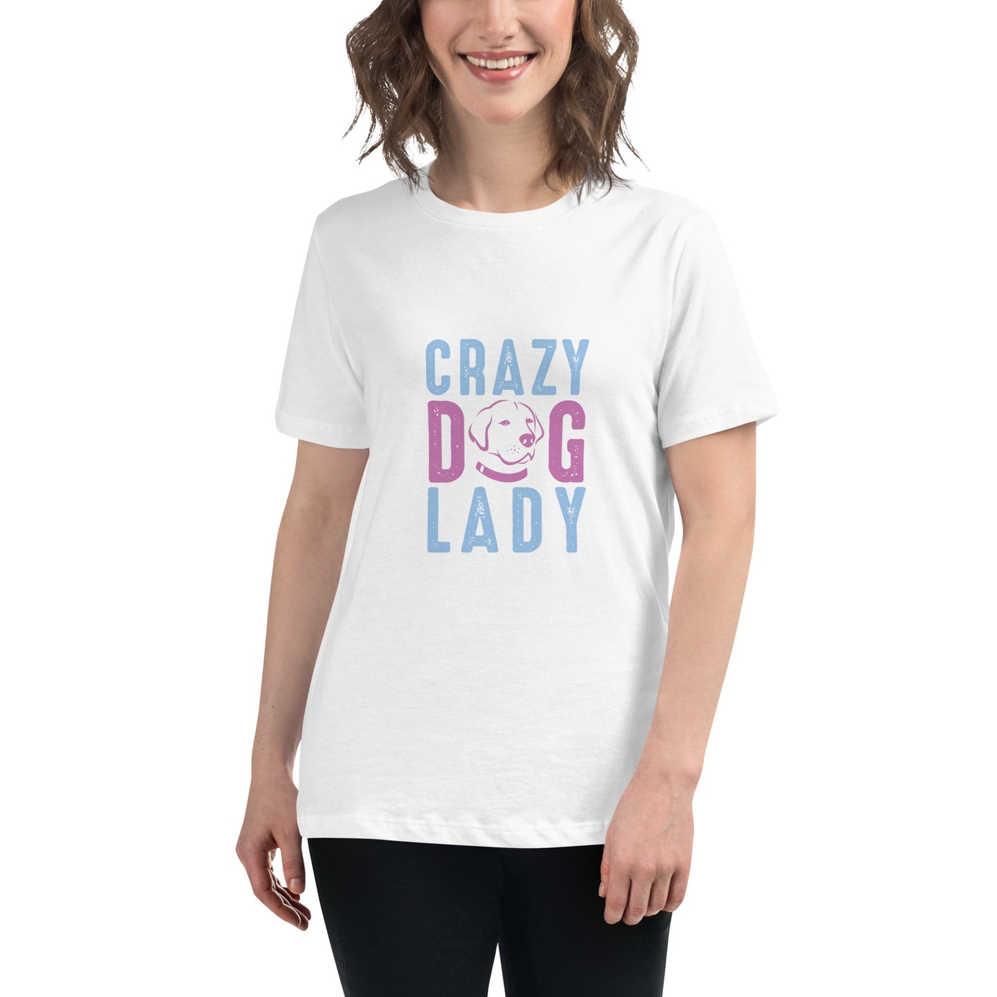 Women's Relaxed T-Shirt CRAZY DOG LADY