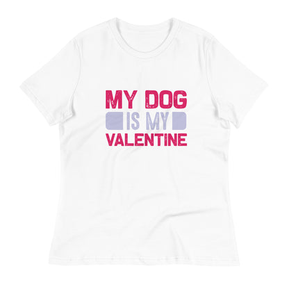 Дамска спокойна тениска MY DOG IS MY VALENTINE