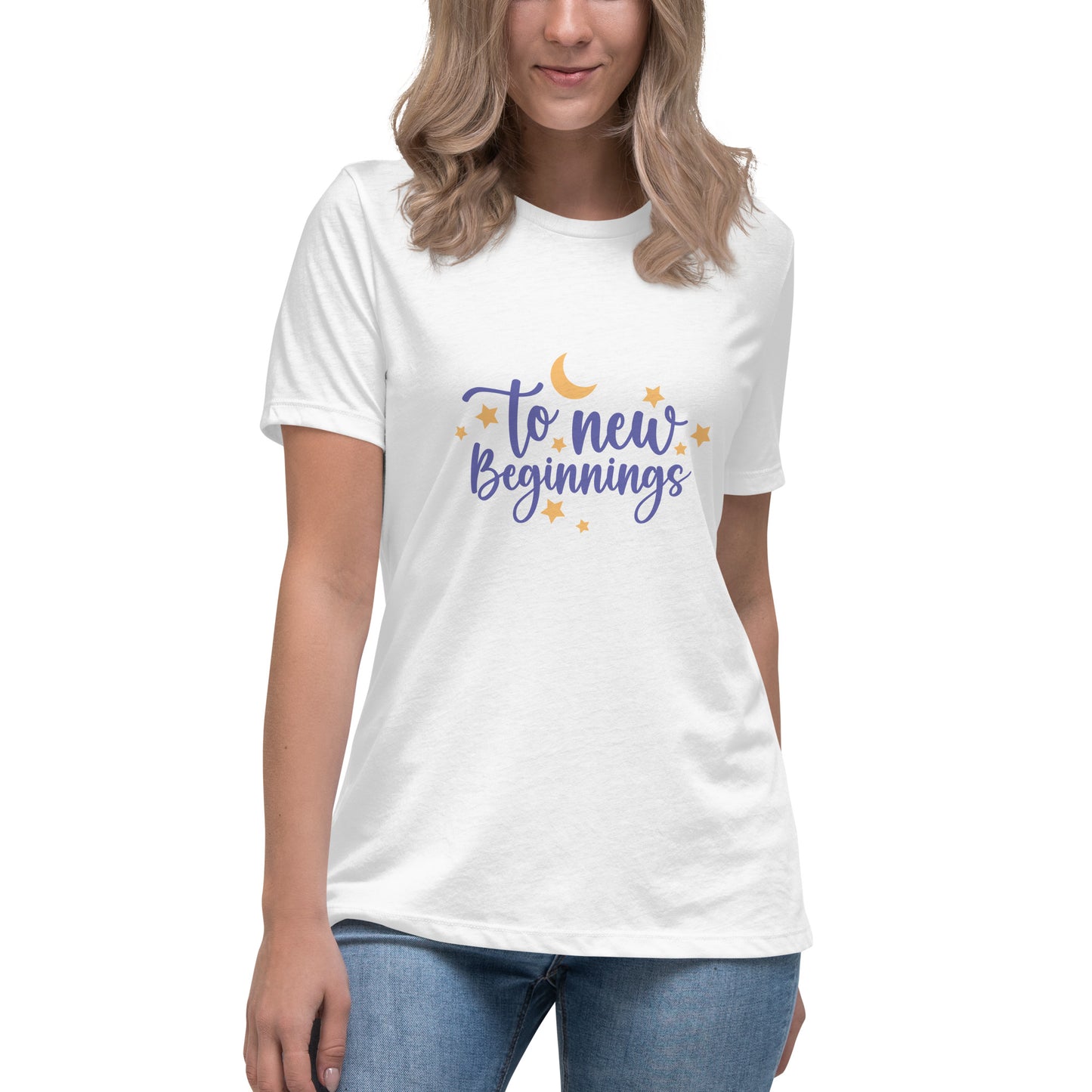 Women's Relaxed T-Shirt TO NEW BEGINNINGS COLORFUL