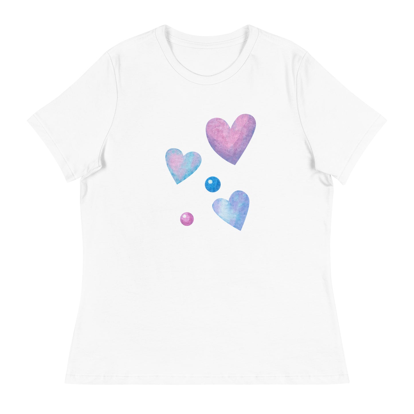 Women's Relaxed T-Shirt HEARTS COLORFUL